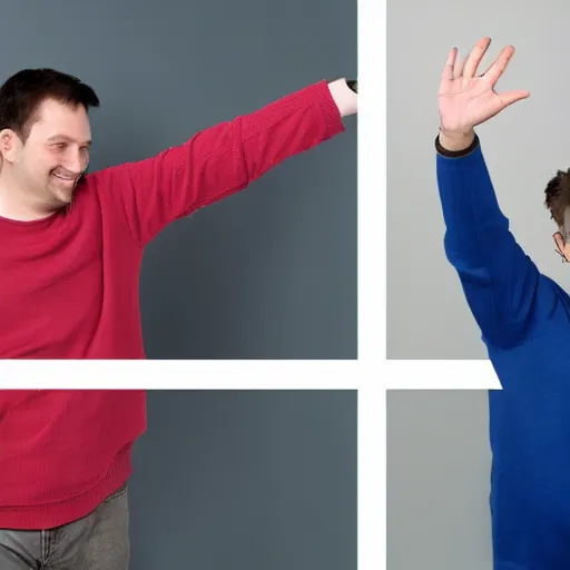 Image similar to a sequence of frames of a man waving his arm from left to right, separated into equally sized frames from a flip book