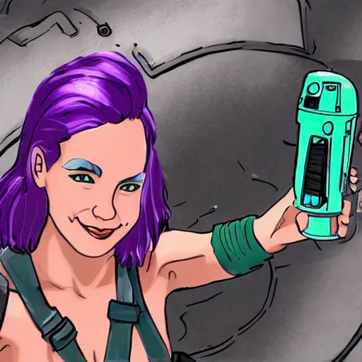 Prompt: boba fett wearing flip flops with purple hair in a sewer, selfie, vintage