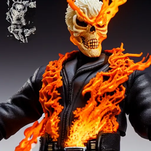 Prompt: Ghost rider clay figure 4k detail