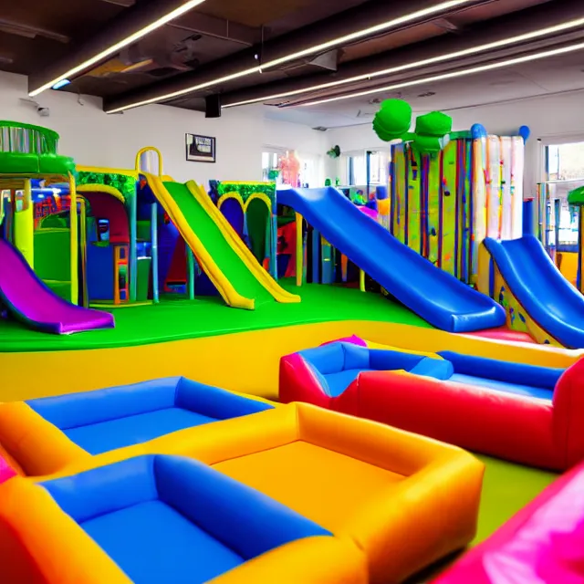 Image similar to infinite soft play area, highly detailed, 8 k, hdr, smooth, sharp focus, high resolution, award - winning photo