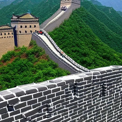 Image similar to Great Wall of china made of Lego bricks