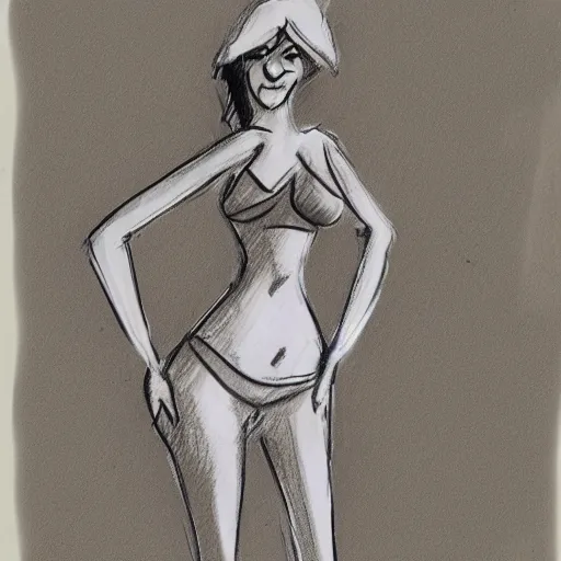 Image similar to milt kahl sketch of victoria justice with kim kardashian body