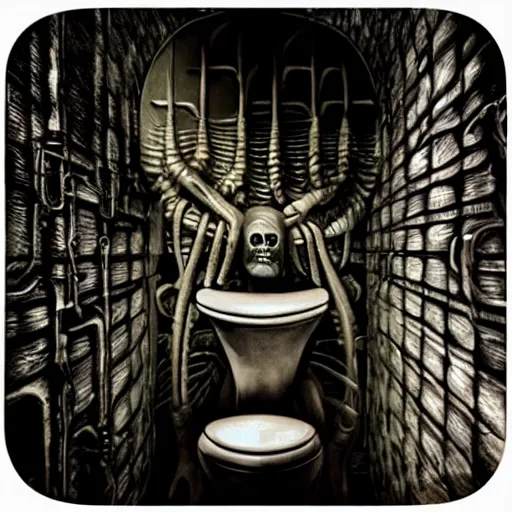 Prompt: HR Giger style toilet