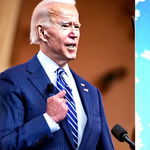 Image similar to photorealistic joe biden as looney toons character with eyes sticking out and tongue unrolling as he wolf whistles