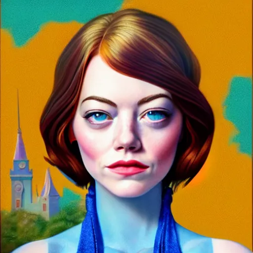 Image similar to full body lofi portrait of Emma Stone as a Disney princess, Pixar style, professional studio lightening, volumetric lightening, photorealism by Tristan Eaton Stanley Artgerm and Tom Bagshaw