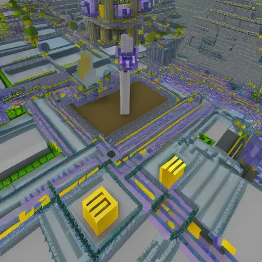 Prompt: futuristic city in Minecraft