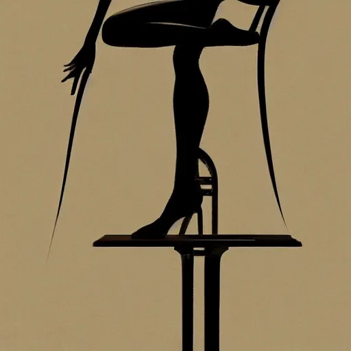 Image similar to artstation a woman seductively posing on a stool, very detailed, , portrait, high contrast