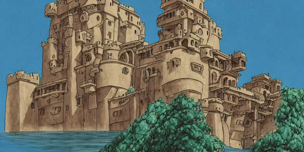 Prompt: spirited away castle drawn by de chirico