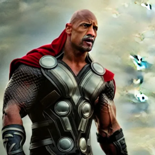 Image similar to Dwayne Johnson as Thor