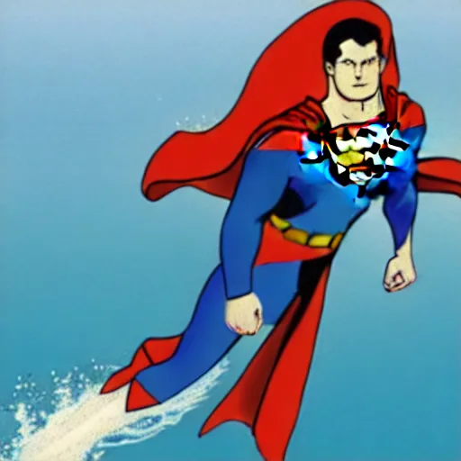 Image similar to a dolphin dressed as superman