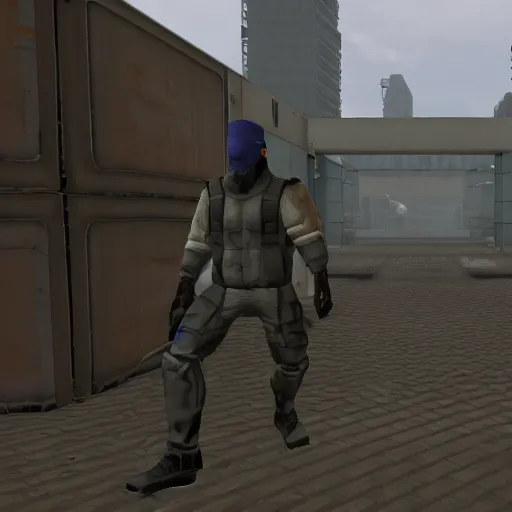 Image similar to solid snake in half life 2, game screenshot