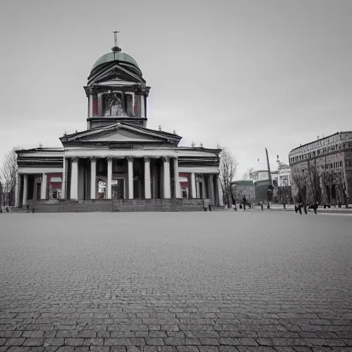 Prompt: helsinki cathedral is silent hill