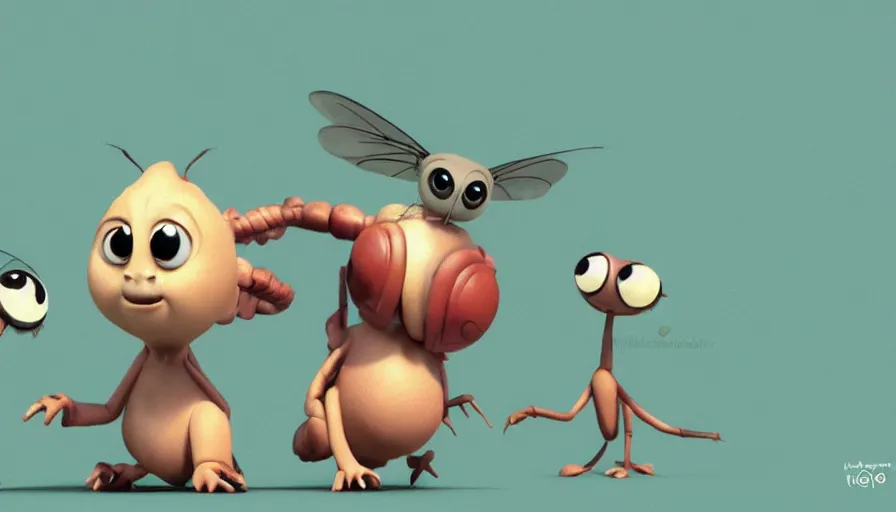 Prompt: very very very cute baby insect creature by Max Kostenko and Bobby Chiu, disney, pixar, MPC, Framestore, character design for animation, uplight, a lineup of characters, big disney eyes, symmetrical eyes, cuteness, 3d render, octane rendered, rendered by maya and houdini, highly detailed, unreal engine, Trending on Artstation, octane render, 4k, 8k, HD