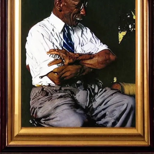 Image similar to Ernest Worrell portrait by Norman Rockwell