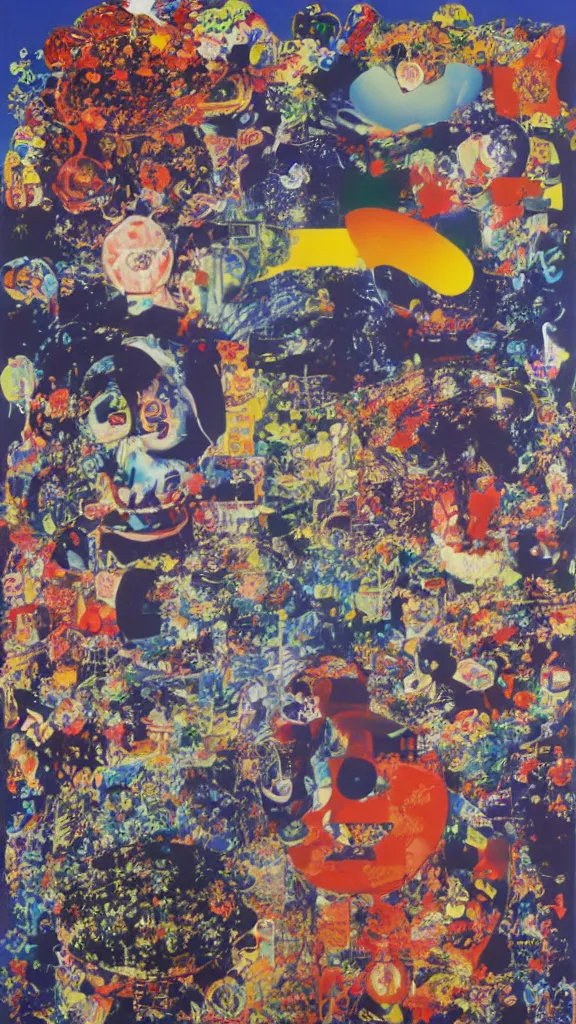 Image similar to the future, mixed media, esoteric, wallpaper, by tadanori yokoo, nam june paik, mariko mori