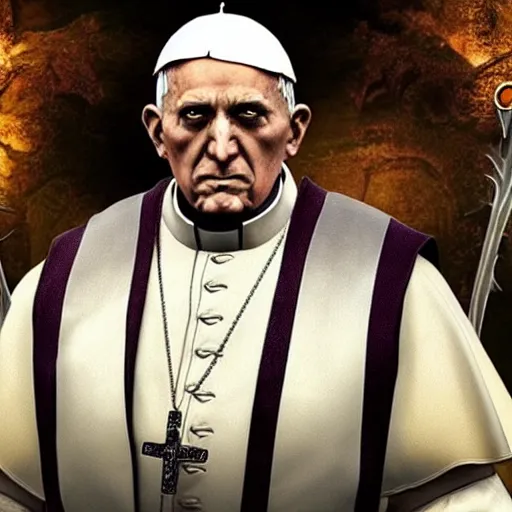 Image similar to the pope as a mortal kombat character