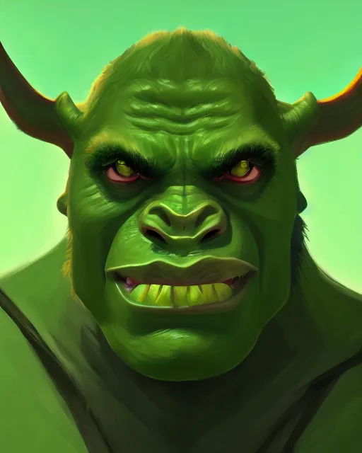 Image similar to « a portrait of a green orc, a character portrait by paul kelpe, reddit contest winner, sots art, ilya kuvshinov, 2 d game art »