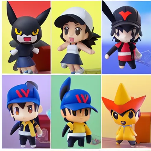 Image similar to high quality portrait flat matte painting of pokemon in the style of nendoroid and Toon toys , flat anime style, thick painting, medium close-up