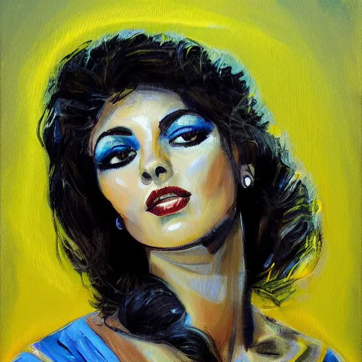Prompt: painting a perfect women in the bluesy with stars, high resolution