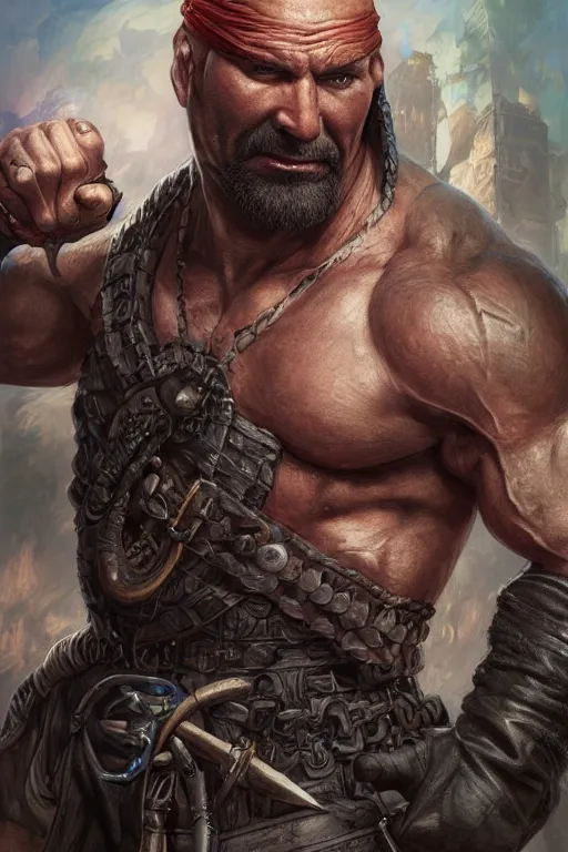 Image similar to ultra realistic illustration, hulking herculean dave bautista as a rogue pirate thief from baldurs gate and diablo, intricate from baldurs gate, elegant, highly detailed, digital painting, artstation, concept art, smooth, sharp focus, illustration, art by artgerm and greg rutkowski and alphonse mucha