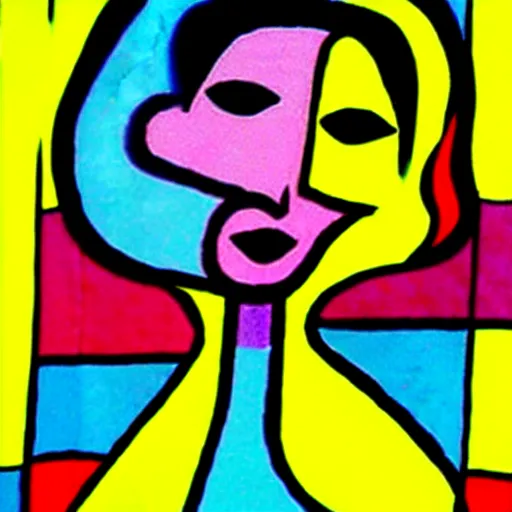 Image similar to paint girl in dress in the wind, style of romero britto