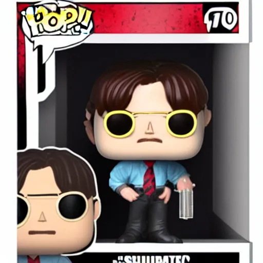 Image similar to dwight schrute funko pop