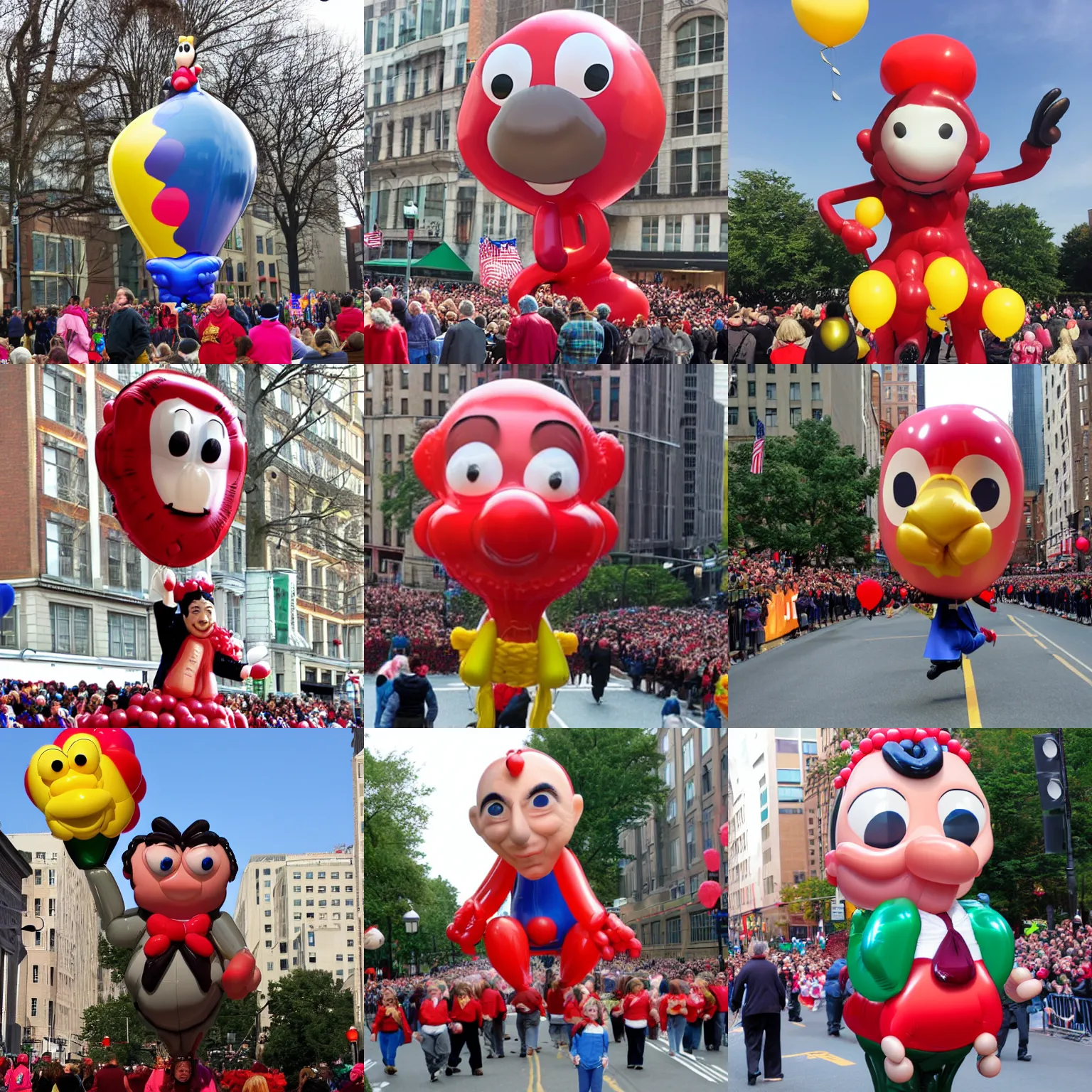Prompt: macy's parade balloon of mr. bean