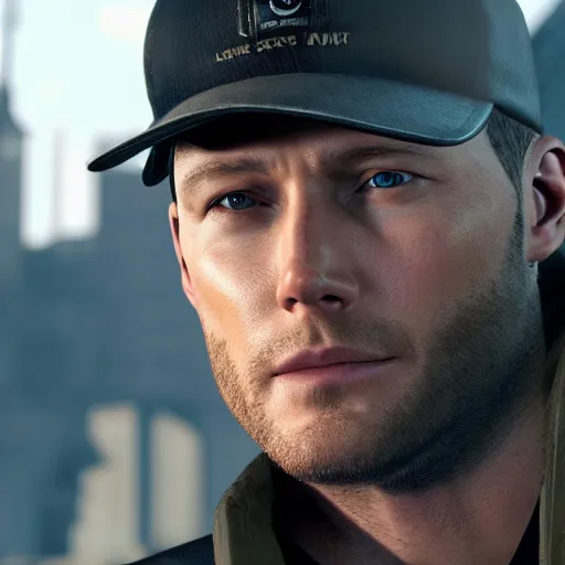 Image similar to film still of Jensen Ackles as Aiden Pearce in Watch Dogs (2022), 4k, insanely detailed