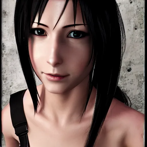 Image similar to head and body of tifa lockhart from final fantasy vii, highly detailed