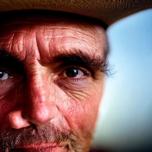 Image similar to closeup portrait of a man unhappy with a million dollar cheque, by Steve McCurry and David Lazar, natural light, detailed face, CANON Eos C300, ƒ1.8, 35mm, 8K, medium-format print