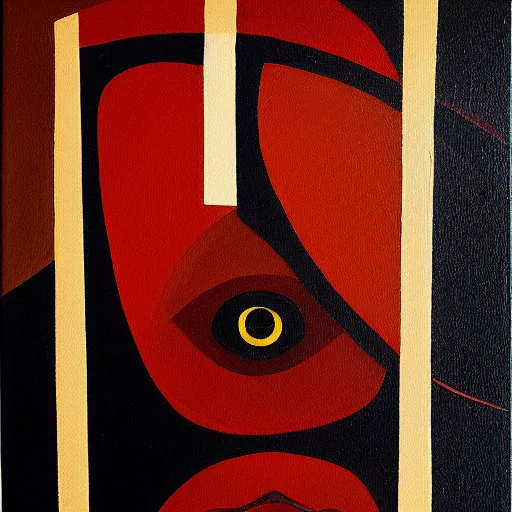Prompt: grant us eyes, by bauhaus, oil on canvas
