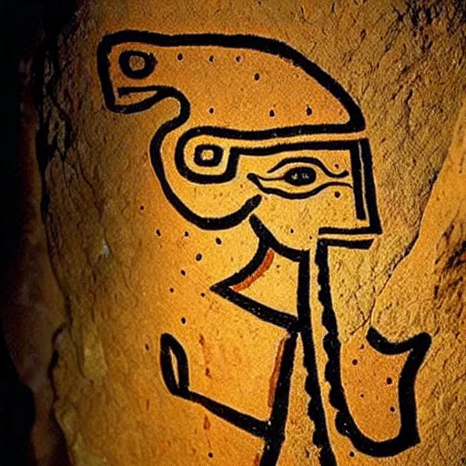 Image similar to great totem, paleolithic cave art