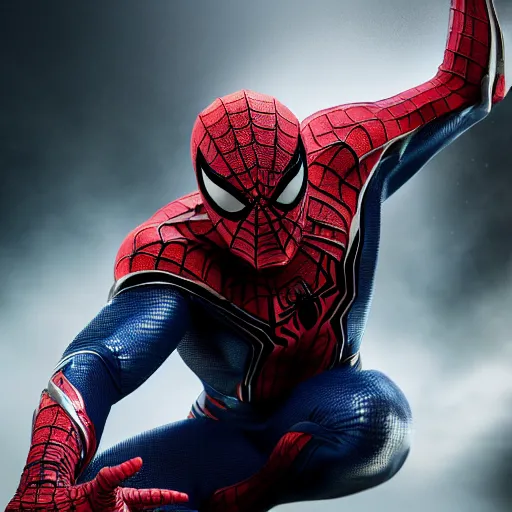 Prompt: full body pose, hyperrealistic photograph of spider - man venom, dim volumetric lighting, 8 k, octane beautifully detailed render, extremely hyper detailed, intricate, epic composition, cinematic lighting, masterpiece, trending on artstation, very very detailed, stunning, hdr, smooth, sharp focus, high resolution, award, winning photo, dslr, 5 0 mm