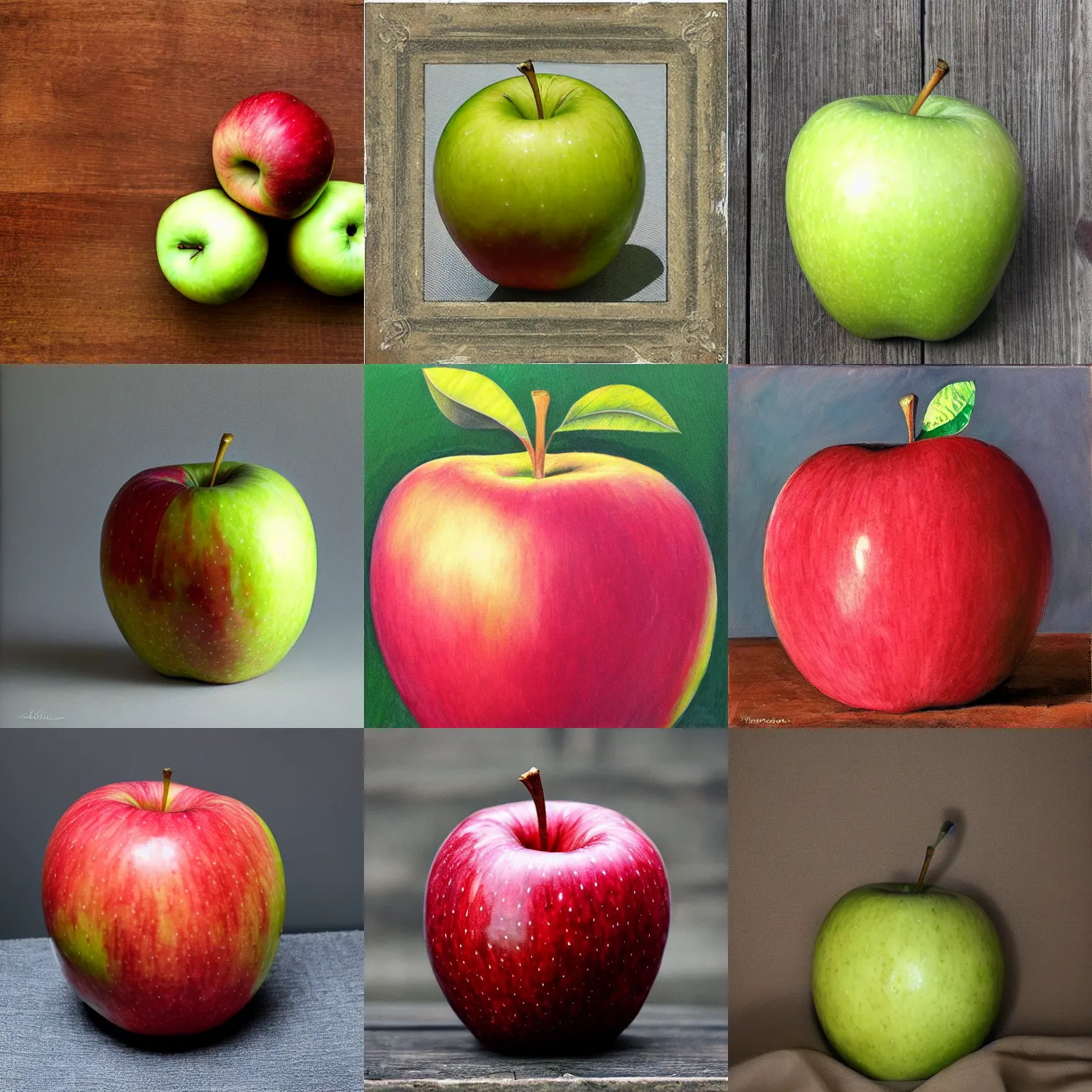 Prompt: large apple, square