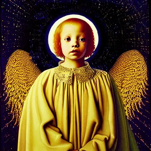 Prompt: highdetailed hyperrealistic of white angel!!! giant ball of miracle light from the chest!!!!!, white sparkles everywhere, lot of fire and stars overhead!!!, by jan van eyck, holography space, glow effect, large strokes, clean lines, white monocolor, oil painting