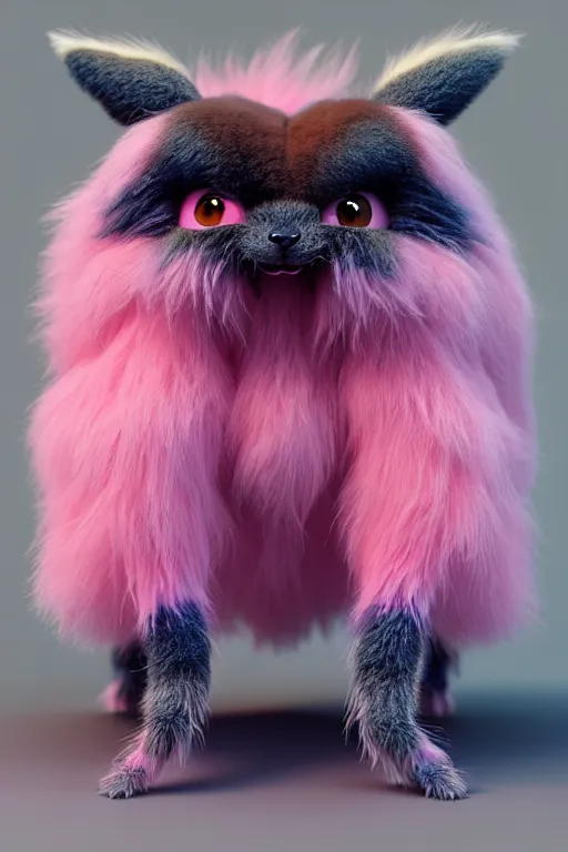 Prompt: high quality 3 d render hyperrealist very cute multicolor stripped fluffy! tarantula cat hybrid highly detailed, vray smooth, in the style of detective pikachu, hannah yata charlie immer, dramatic pink light, low angle, uhd 8 k, sharp focus