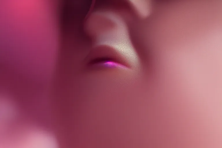 Image similar to a pink diamond with a womans face, cinematic lighting, ray tracing, unreal engine 5, photorealistic, 8 k, uhd, extremely detailed, beautiful, elegant, intricate, foggy, golden ratio, medium close - up, perfect composition, dramatic, medium close - up, film still