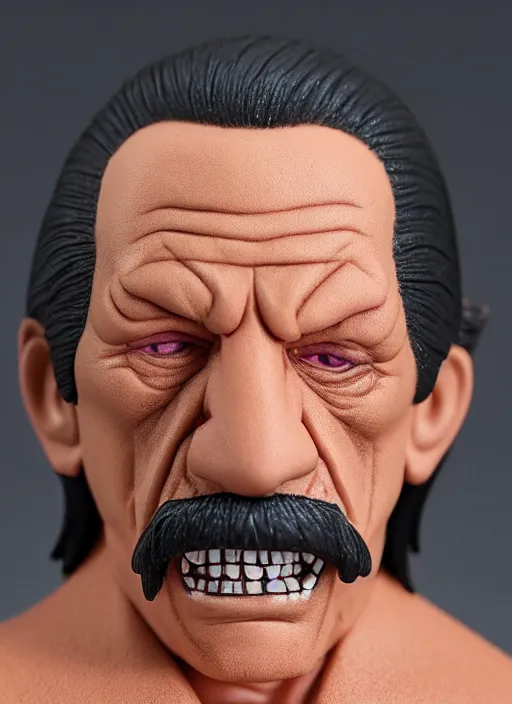 Image similar to danny trejo, an nendoroid of danny trejo figurine, realistic face, detailed product photo