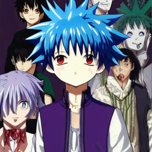 Prompt: Isekai Mercury The God Killua Zoldyck Portrait Ears Eyes Face with reflective Mask wearing Hawaiian Vest inio asano mark riddick alexey Romain Trystram Jordan Grimmer Ilya Repin C. M. Kosemen All Tomorrows Youtube Video tombow anime hunterxhunter serial experiments lain kingdom hearts persona shin megami tensei