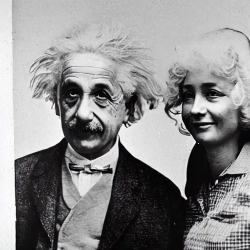 Image similar to Albert Einstein with anime girl