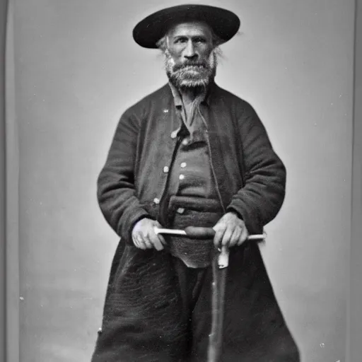 Image similar to antique black and white photograph of an old basque fisherman, studio lighting, 1 8 7 6