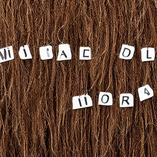 Image similar to words made of hair