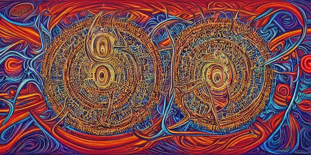 Image similar to a man with his third eye opening by alex grey