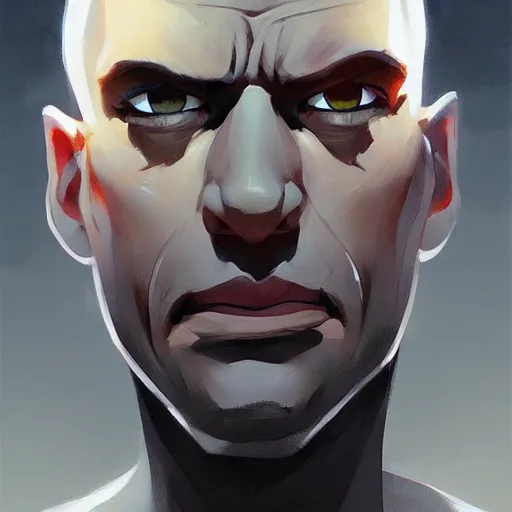 Image similar to portrait bald man with 2 black spikes driven through his eyes, official fanart behance hd artstation by jesper ejsing, by rhads, makoto shinkai and lois van baarle, ilya kuvshinov, ossdraws