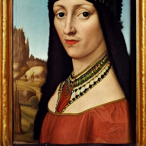 Prompt: a renaissance style portrait painting of Cleopatra