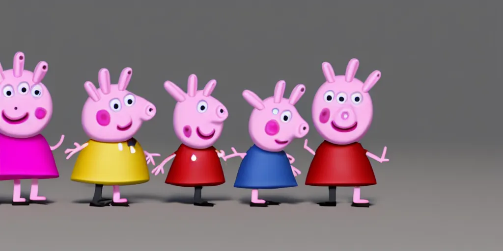 Image similar to 3 d render realistic punk peppa pig, ultra detailed, 8 k, cycles render engine