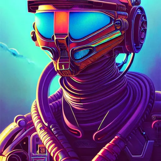 Image similar to high quality high detail portrait of a halo 3 diesel punk character in an alien world, tristan eaton, victo ngai, artgerm, rhads, ross draws, hyperrealism, intricate detailed, alphonse mucha, 8 k, sci - fi, pastel colors, artstation,