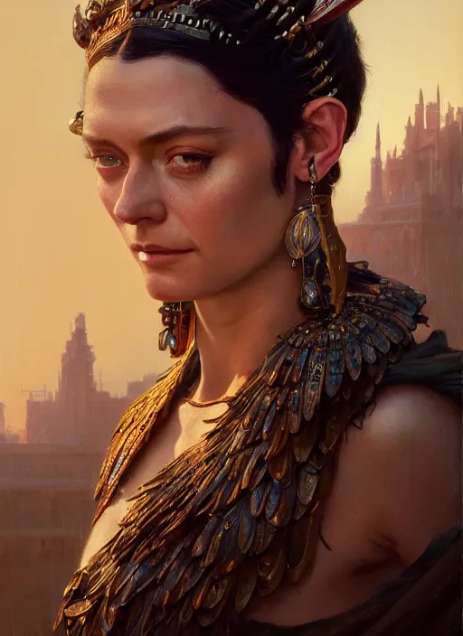 Prompt: highly detailed portrait of jude law as cleopatra unreal engine, fantasy art by greg rutkowski, loish, rhads, ferdinand knab, makoto shinkai and lois van baarle, ilya kuvshinov, rossdraws, tom bagshaw, alphonse mucha, global illumination, radiant light, detailed and intricate environment