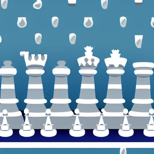 Prompt: chess knight with spiky hair blue background