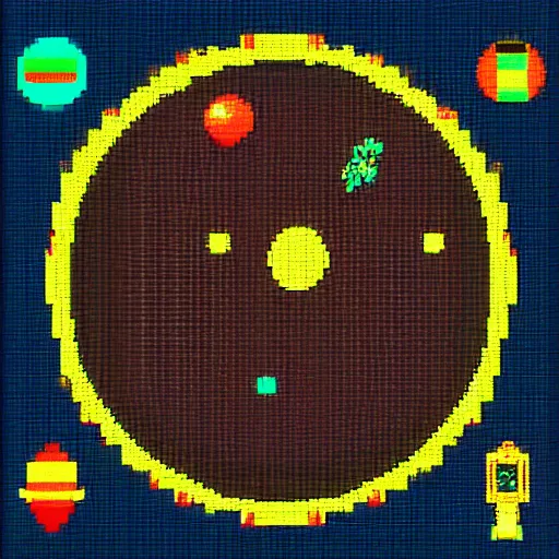 Image similar to planet in space, pixel art